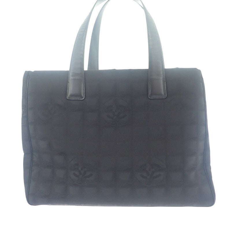 シャネル CHANEL ニュートラベルライントート MM A15991 トートバッグ ナイロン レザー ブラック レディース【中古】【ABランク】