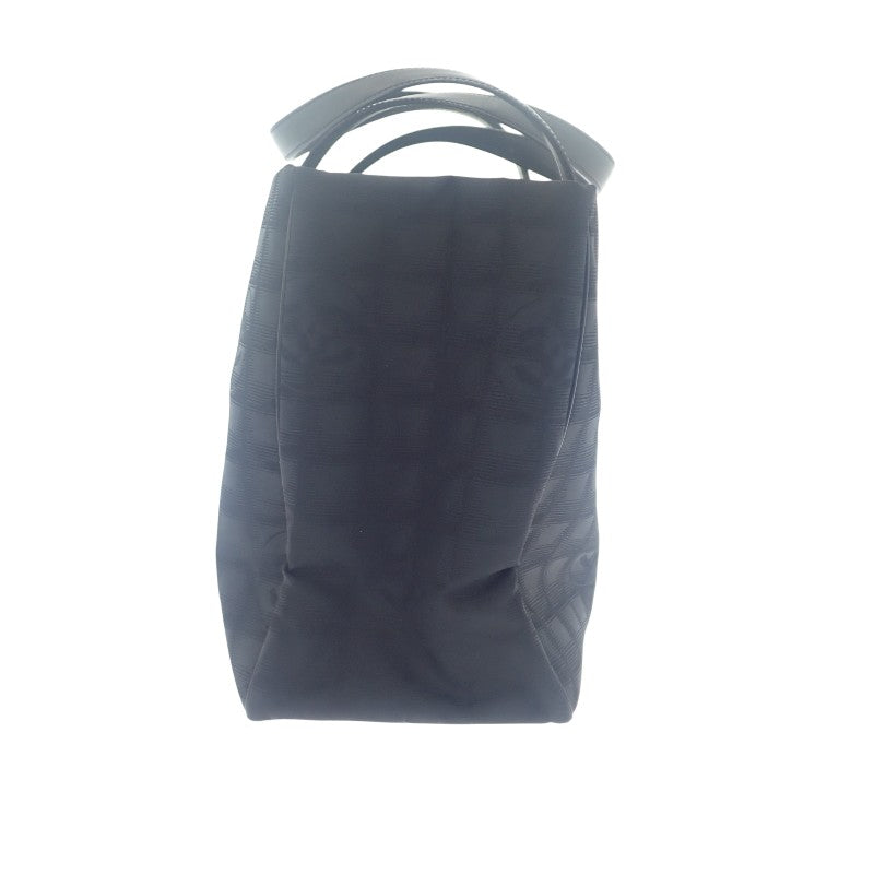 シャネル CHANEL ニュートラベルライントート MM A15991 トートバッグ ナイロン レザー ブラック レディース【中古】【ABランク】