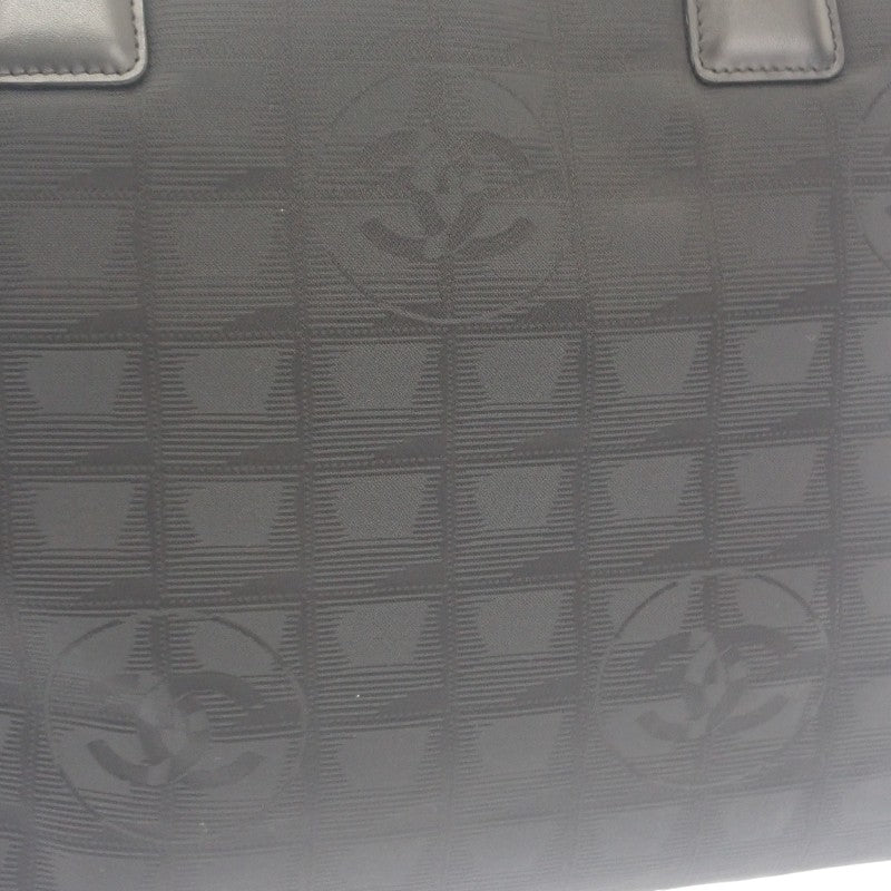 シャネル CHANEL ニュートラベルライントート MM A15991 トートバッグ ナイロン レザー ブラック レディース【中古】【ABランク】