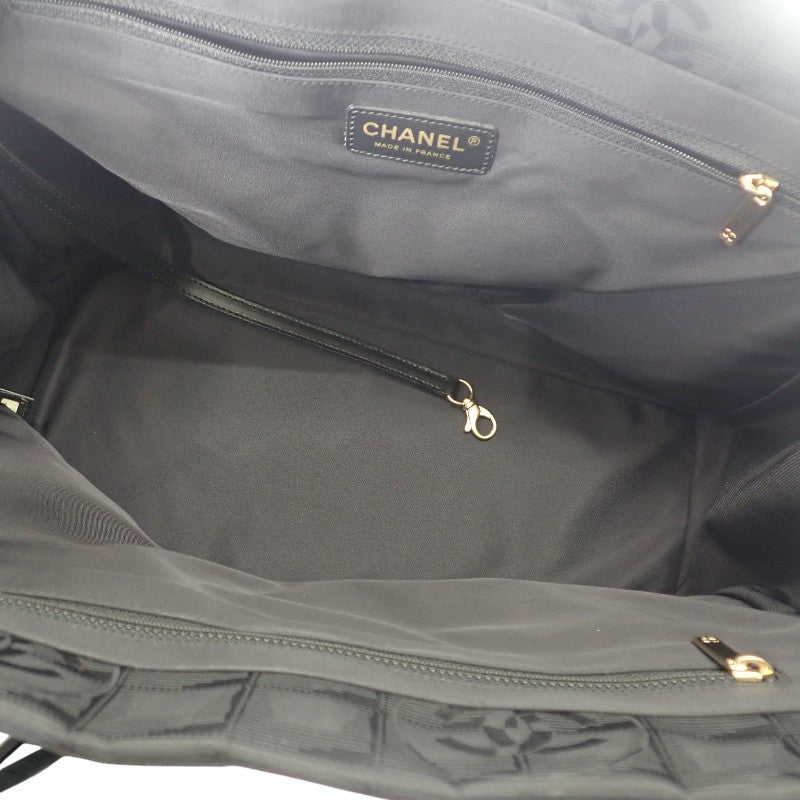 シャネル CHANEL ニュートラベルライントート MM A15991 トートバッグ ナイロン レザー ブラック レディース【中古】【ABランク】