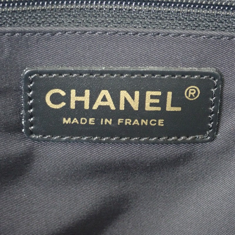 シャネル CHANEL ニュートラベルライントート MM A15991 トートバッグ ナイロン レザー ブラック レディース【中古】【ABランク】
