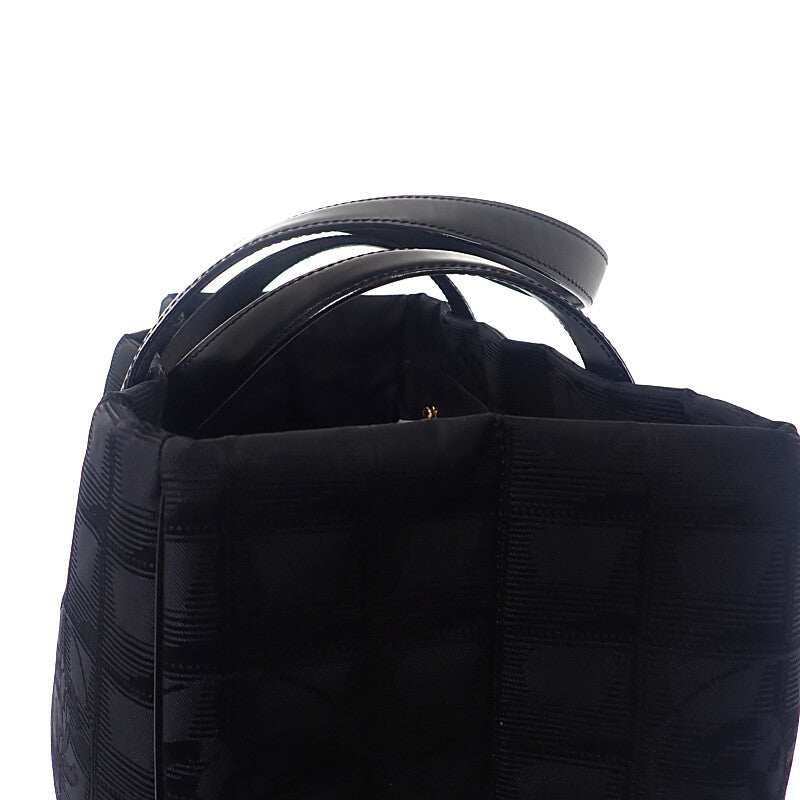 シャネル CHANEL ニュートラベルライントート MM A15991 トートバッグ ナイロン レザー ブラック レディース【中古】【ABランク】