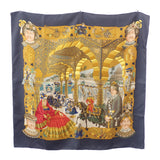 エルメス HERMES カレ90 SPLENDEUR DES MAHARAJAS スカーフ シルク グレー レディース【中古】【ABランク】