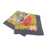 エルメス HERMES カレ90 SPLENDEUR DES MAHARAJAS スカーフ シルク グレー レディース【中古】【ABランク】