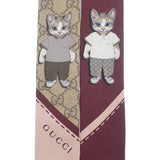 グッチ GUCCI Yuko Higuchi ネックボウ 日本限定 848291 3G001 6172 スカーフ シルク ベージュ ボルドー レディース【中古】【Aランク】