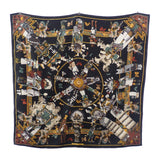 エルメス HERMES カレ90 カチナ Kachinas スカーフ シルク ブラック レディース【中古】【Aランク】