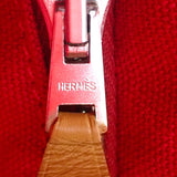 エルメス HERMES ドーヴィルPM ハンドバッグ キャンバス レッド レディース【中古】【ABランク】