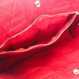 エルメス HERMES ドーヴィルPM ハンドバッグ キャンバス レッド レディース【中古】【ABランク】