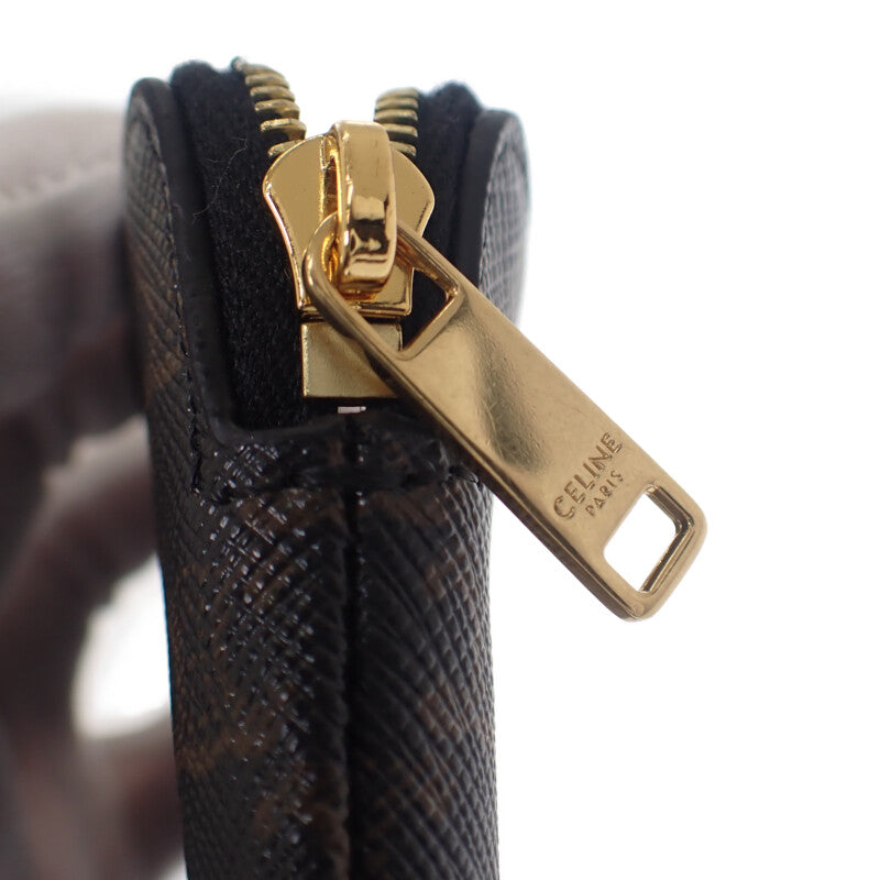 CELINE 思琳 零錢包 10C662CA2.38NO 零錢袋 聚氨酯 棕色 女士【中古】【AB級】