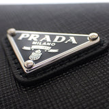 プラダ PRADA サフィアーノトライアングル 1MC110_QHH_F0632 カードケース サフィアーノ ブラック シルバー金具 レディース メンズ【中古】【Aランク】