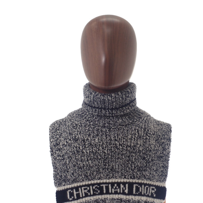 迪奧 Dior 高領 11DWI316I007 頸部保暖器 羊毛 喀什米爾 黑色 女款【中古】【A級】