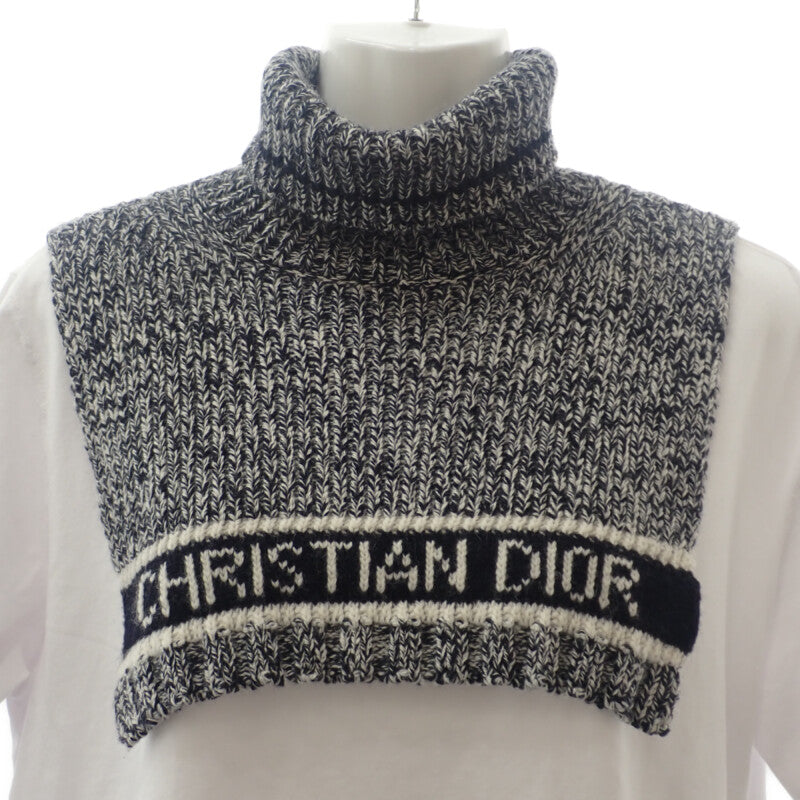 迪奧 Dior 高領 11DWI316I007 頸部保暖器 羊毛 喀什米爾 黑色 女款【中古】【A級】