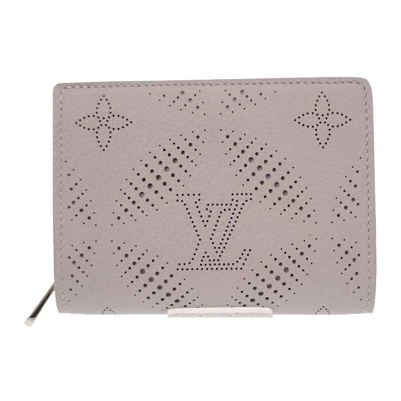 ルイヴィトン LOUIS VUITTON ポルトフォイユ・クレア M13470 二つ折り財布 モノグラムマヒナ ブルームグレー ピンク ゴールド金具 レディース【中古】【Aランク】