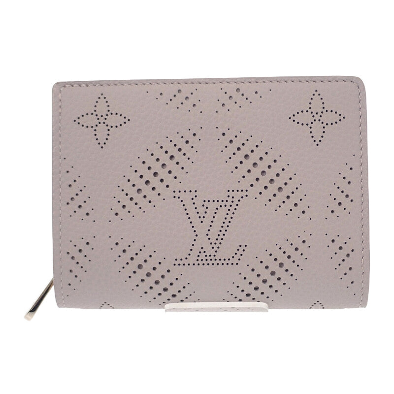 ルイヴィトン LOUIS VUITTON ポルトフォイユ・クレア M13470 二つ折り財布 モノグラムマヒナ ブルームグレー ピンク ゴールド金具 レディース【中古】【Aランク】