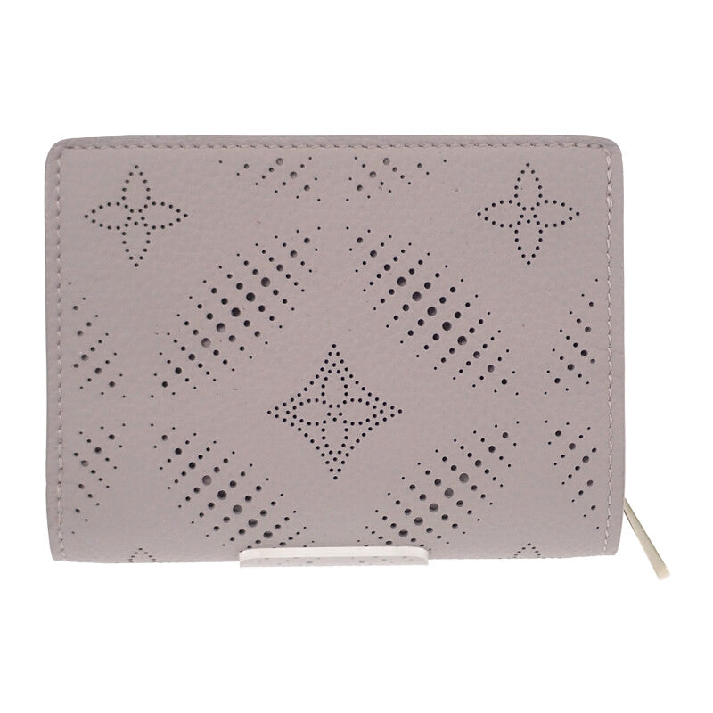 ルイヴィトン LOUIS VUITTON ポルトフォイユ・クレア M13470 二つ折り財布 モノグラムマヒナ ブルームグレー ピンク ゴールド金具 レディース【中古】【Aランク】