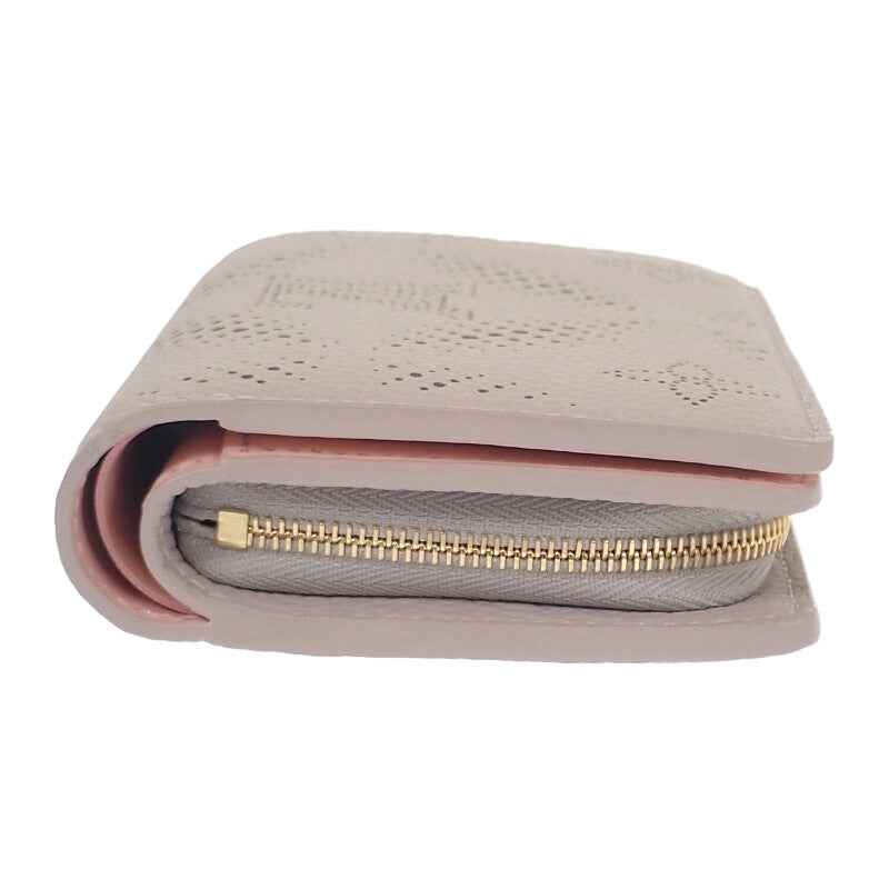 ルイヴィトン LOUIS VUITTON ポルトフォイユ・クレア M13470 二つ折り財布 モノグラムマヒナ ブルームグレー ピンク ゴールド金具 レディース【中古】【Aランク】