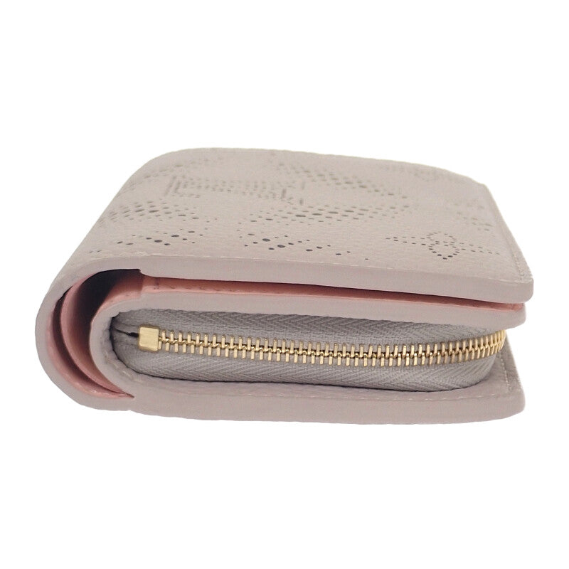 路易威登 LOUIS VUITTON 短夾 Portefeuille Cléa M13470 Monogram Mahina 奶茶灰 粉色 金釦 女士【中古】【A級】