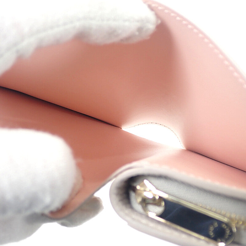 路易威登 LOUIS VUITTON 短夾 Portefeuille Cléa M13470 Monogram Mahina 奶茶灰 粉色 金釦 女士【中古】【A級】