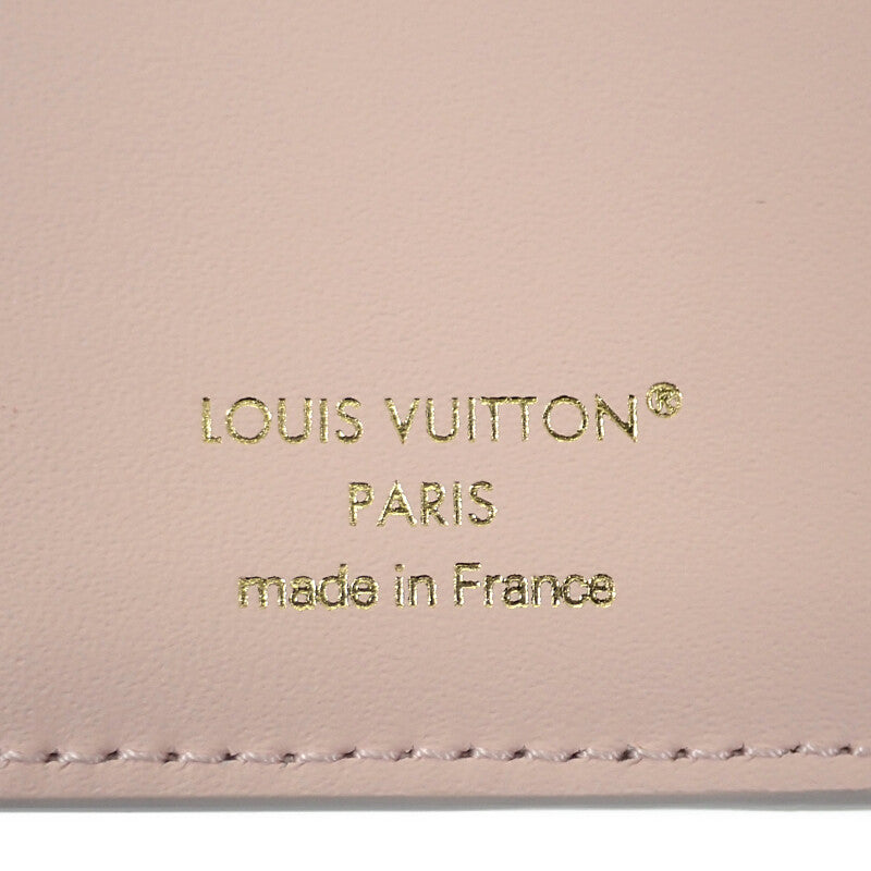 ルイヴィトン LOUIS VUITTON ポルトフォイユ・クレア M13470 二つ折り財布 モノグラムマヒナ ブルームグレー ピンク ゴールド金具 レディース【中古】【Aランク】