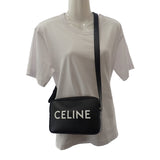 セリーヌ CELINE ミディアムメッセンジャー 194503DOT.38SI ショルダーバッグ カーフ ブラック シルバー金具 レディース メンズ ユニセックス【中古】【ABランク】