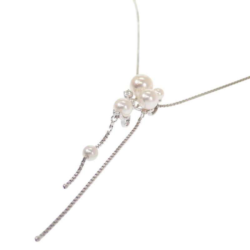 タサキ TASAKI クラスター スウィング P-13524-WGK18 ネックレス K18ホワイトゴールド パール ホワイト シルバー ダイヤモンド レディース【中古】【Aランク】