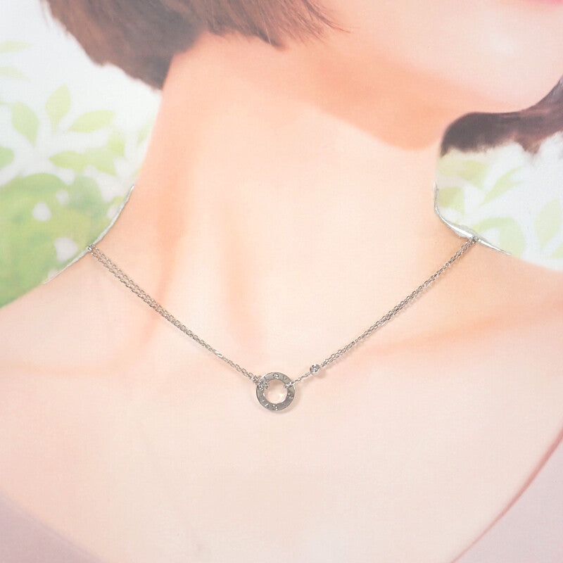 卡地亞 CARTIER Love系列 圓形鑽石項鍊 B7219400 K18白金 鑽石 女士【中古】【A級品】