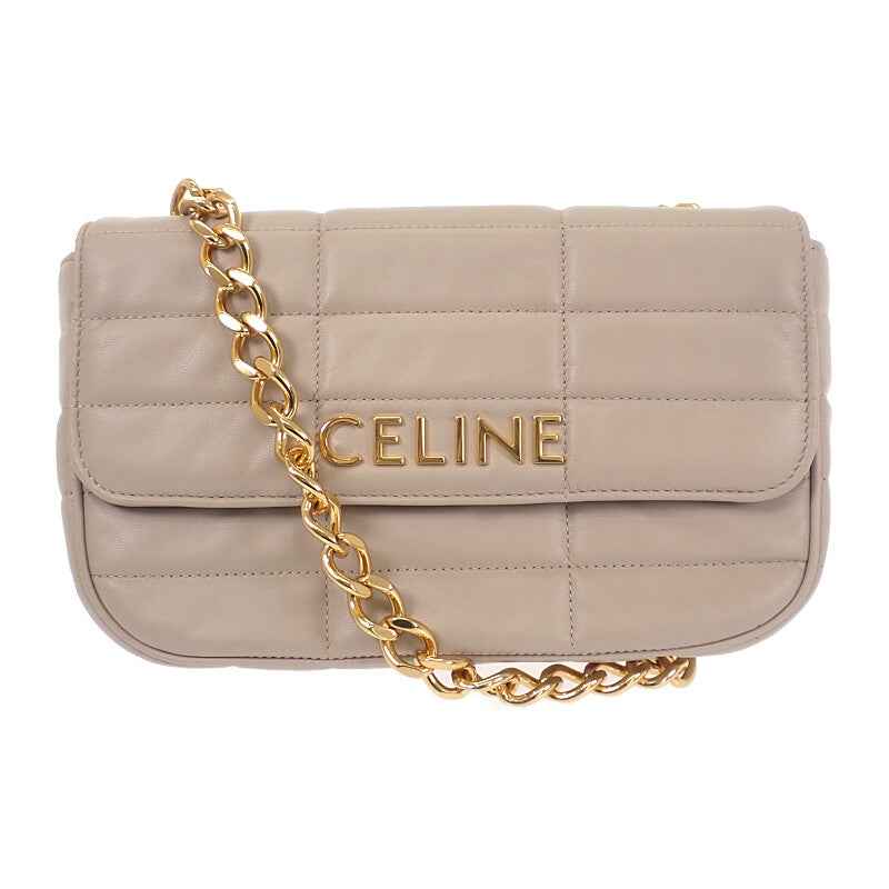 セリーヌ CELINE マトラッセモノクローム 111273EPZ.02TR ショルダーバッグ ゴートレザー アイボリー ゴールド金具 レディース【中古】【Aランク】