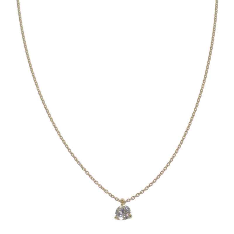 【新品未使用】K18★1粒ダイヤモンドネックレス★イエローゴールド★定価約4万円 デザインジュエリー 1粒ダイヤ ネックレス K18イエローゴールド