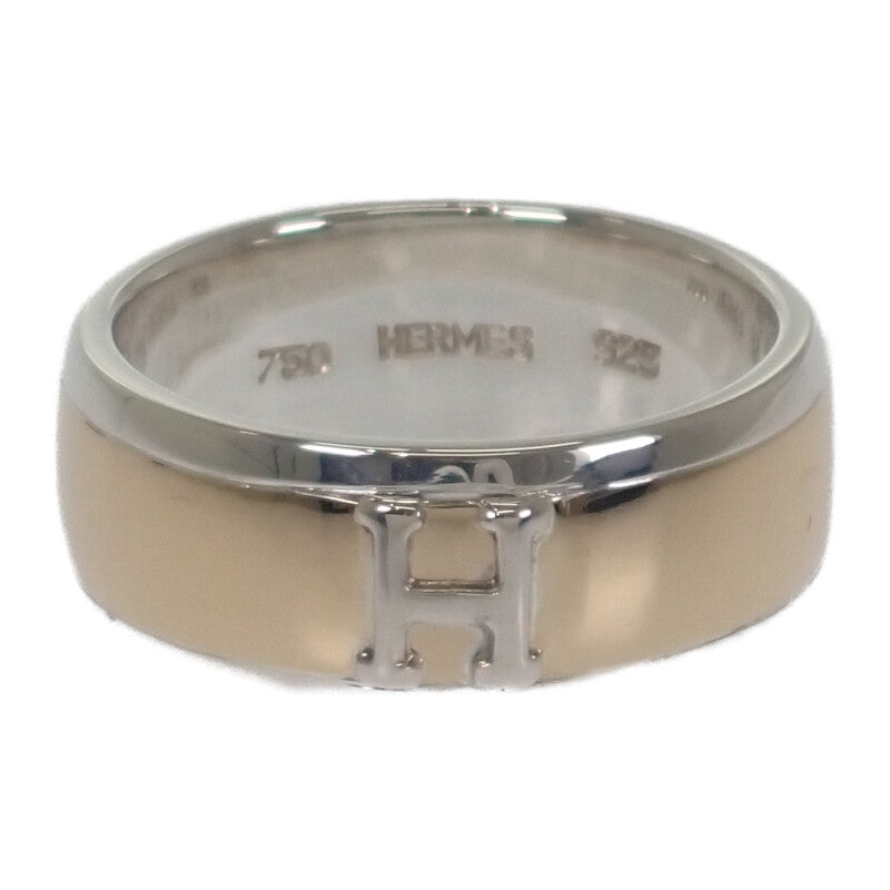 エルメス HERMES Hロゴ 15号 リング シルバー925 K18イエローゴールド