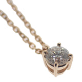 デザインジュエリー 一粒ダイヤ ネックレス K18ピンクゴールド ダイヤモンド レディース【中古】【Aランク】