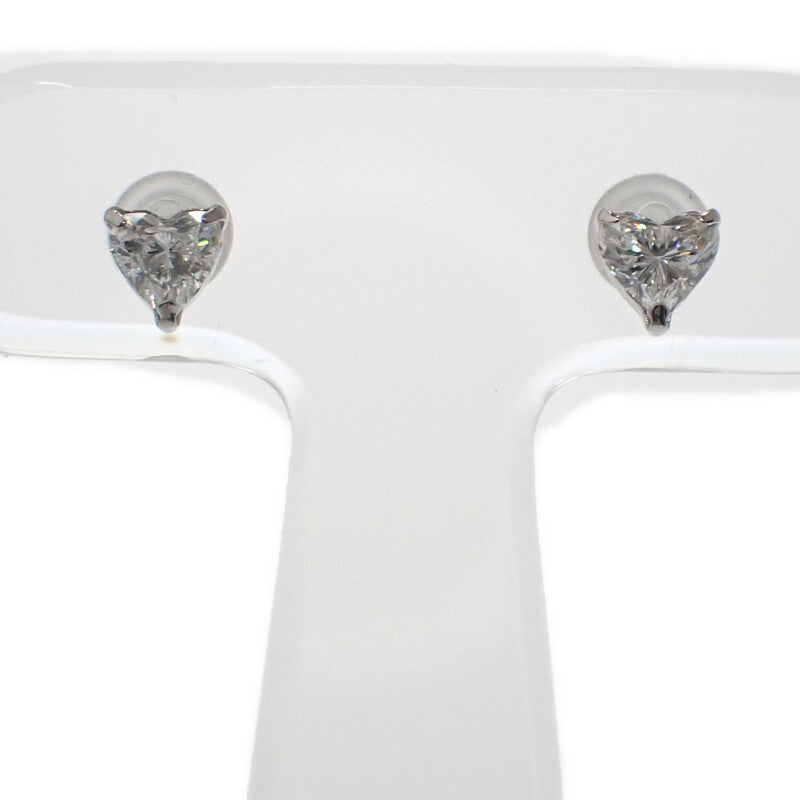 デザインジュエリー ハートシェイプ ピアス Pt900プラチナ ダイヤモンド レディース【中古】【Aランク】
