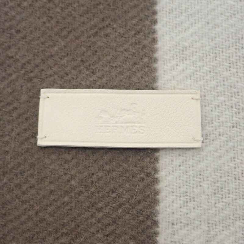 エルメス HERMES コンクール H259158S 03 マフラー カシミヤ アイボリー ブラウン イヴォワール ピュス レディース メンズ ユニセックス【中古】【Aランク】