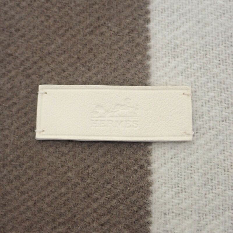 エルメス HERMES コンクール H259158S 03 マフラー カシミヤ アイボリー ブラウン イヴォワール ピュス レディース メンズ ユニセックス【中古】【Aランク】