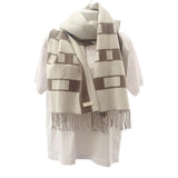 エルメス HERMES コンクール H259158S 03 マフラー カシミヤ アイボリー ブラウン イヴォワール / ピュス レディース メンズ ユニセックス【中古】【Aランク】