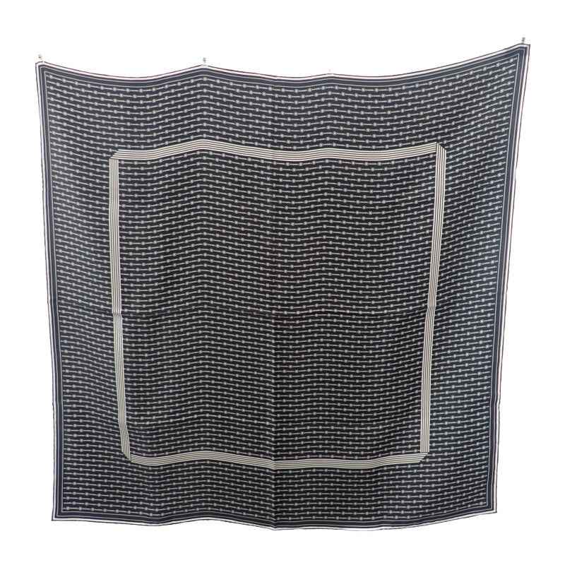 シャネル CHANEL ココマーク スカーフ シルク ブラック レディース【中古】【Aランク】