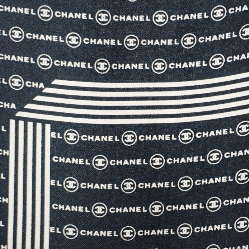 シャネル CHANEL ココマーク スカーフ シルク ブラック レディース【中古】【Aランク】