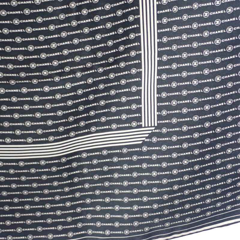 シャネル CHANEL ココマーク スカーフ シルク ブラック レディース【中古】【Aランク】