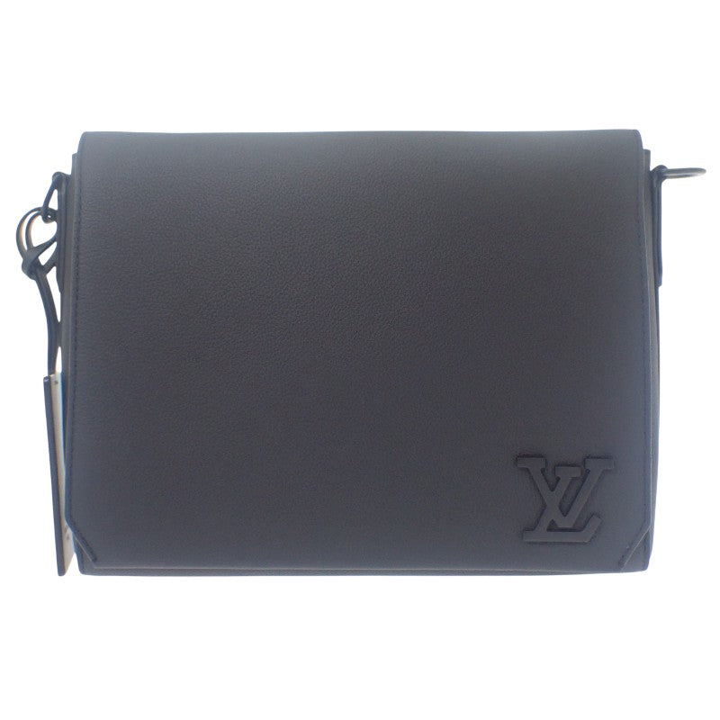 ルイヴィトン LOUIS VUITTON テイクオフ メッセンジャー M57080 ショルダーバッグ カーフ ブラック メンズ【中古】【Aランク】