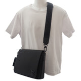 ルイヴィトン LOUIS VUITTON テイクオフ メッセンジャー M57080 ショルダーバッグ カーフ ブラック メンズ【中古】【Aランク】