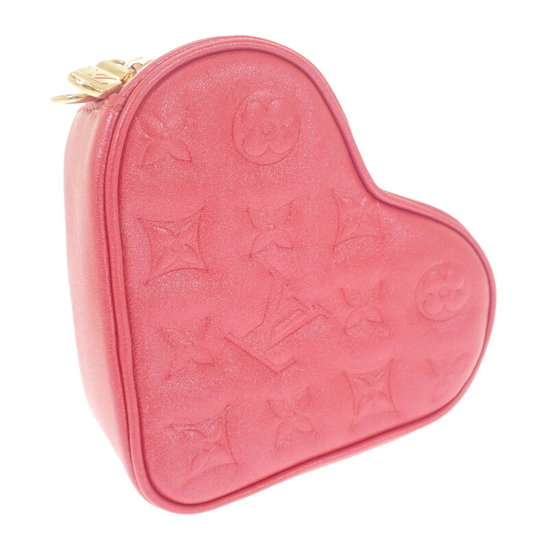 路易威登 LOUIS VUITTON Heart on Chain 小型包 M80837 Monogram 肩背包 皮革 紅色 金色金屬 女款【中古】【A級品】