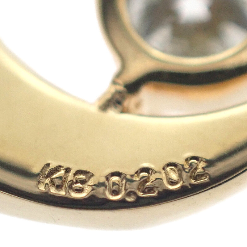 三日月モチーフ ネックレス K18イエローゴールド ダイヤモンド レディース【中古】【Aランク】