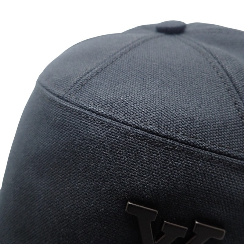 路易威登 LOUIS VUITTON Aérogram M77125 棒球帽 棉 羊皮 銅氨纖維 黑色 男士【中古品】【A級品】