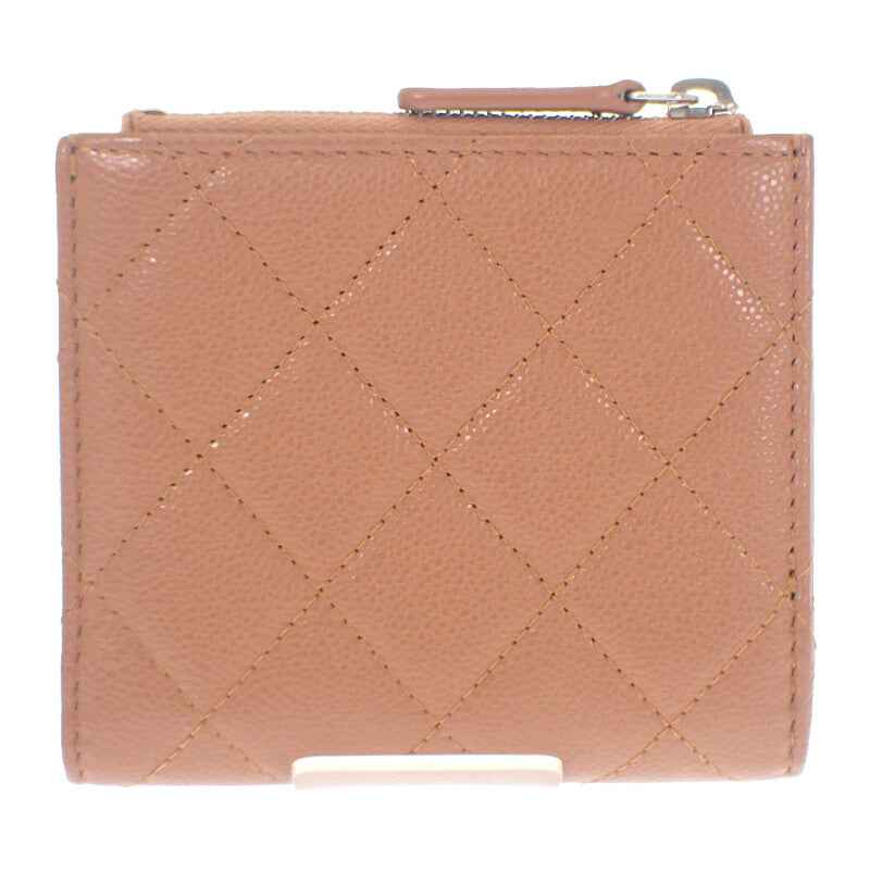 シャネル CHANEL クラシック スモールウォレット AP3388 コインケース グレインカーフレザー キャビアスキン キャメル シルバー金具 レディース【中古】【Aランク】