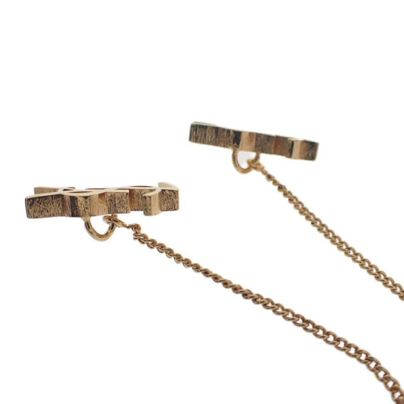 SAINT LAURENT 聖羅蘭 Cassandra 穿線耳環 618031Y15008030 耳飾 金屬 金色 女士【中古】【AB級品】