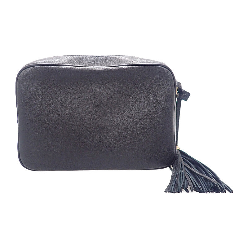 サンローラン SAINT LAURENT ルーカメラバッグ 612542 ショルダーバッグ カーフ ブラック ゴールド金具 レディース【中古】【ABランク】