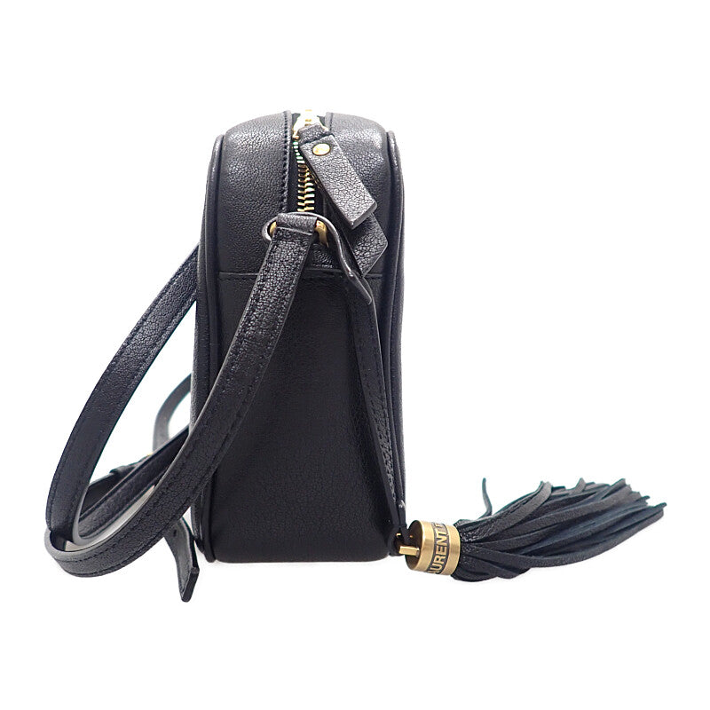 聖羅蘭 SAINT LAURENT Lou 相機包 612542 肩背包 小牛皮 黑色 金色金屬 女士【二手】【AB級】