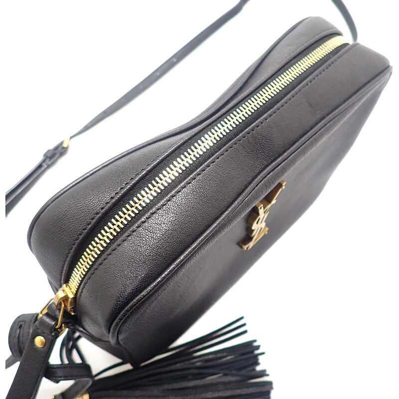 聖羅蘭 SAINT LAURENT Lou 相機包 612542 肩背包 小牛皮 黑色 金色金屬 女士【二手】【AB級】
