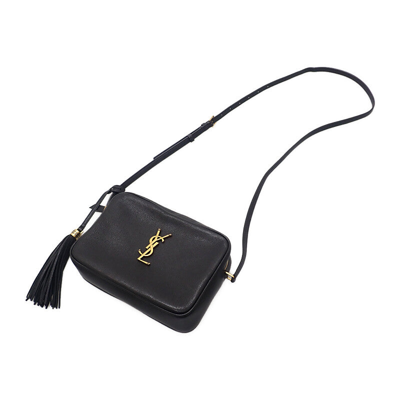 聖羅蘭 SAINT LAURENT Lou 相機包 612542 肩背包 小牛皮 黑色 金色金屬 女士【二手】【AB級】