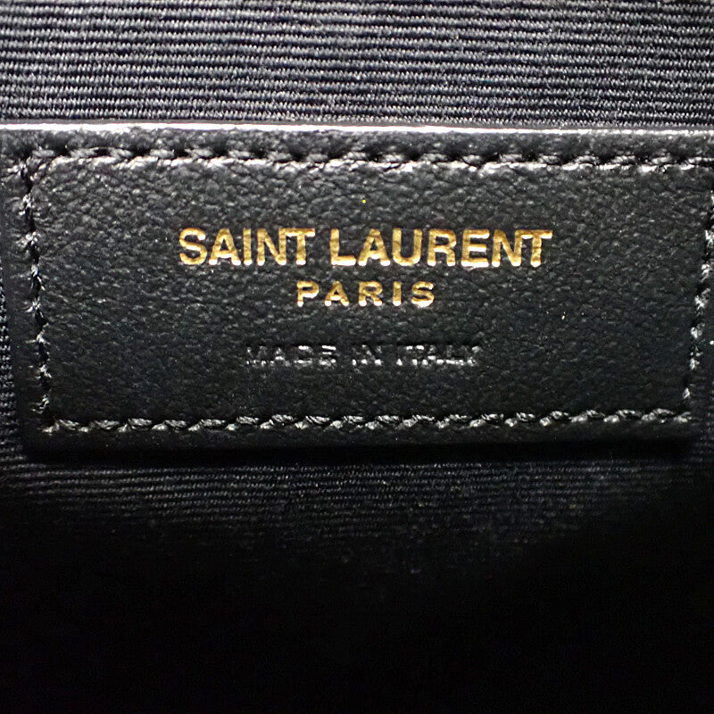 聖羅蘭 SAINT LAURENT Lou 相機包 612542 肩背包 小牛皮 黑色 金色金屬 女士【二手】【AB級】
