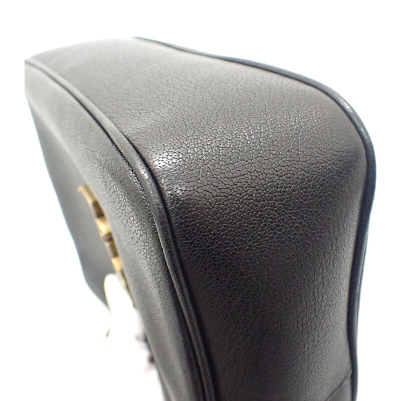 聖羅蘭 SAINT LAURENT Lou 相機包 612542 肩背包 小牛皮 黑色 金色金屬 女士【二手】【AB級】